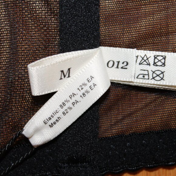 SOLD Bordelle Tomoe Ouvert Wire Bra Black strappy mesh 24k M Medium SIGEXCLB11B - Picture 9 of 9